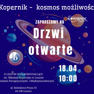 KOPERNIK- KOSMOS MOŻLIWOŚCI- "Drzwi otwarte" 18 kwietnia 2026r.
