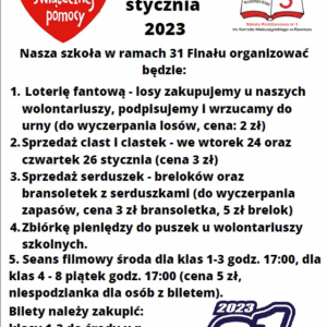 Wielka Orkiestra Świątecznej Pomocy w SP 3